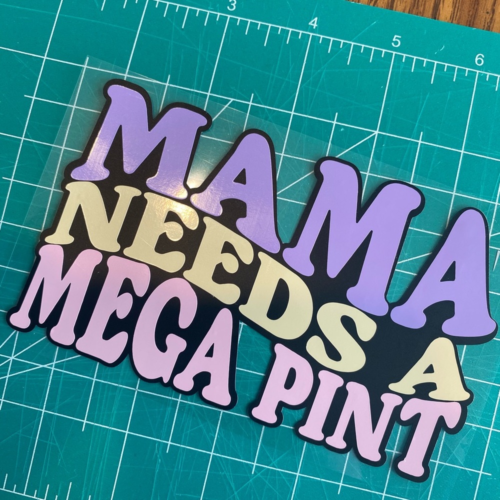 Mama Needs A Mega Pint Vinyl Sticker Decal Johnny Depp Amber Heard Wine